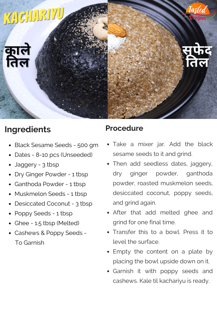 Kale Til Kachariyu Recipe Card