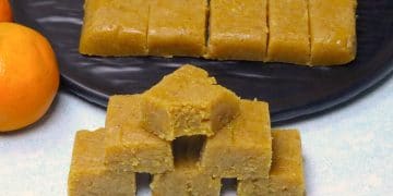 orange besan burfi