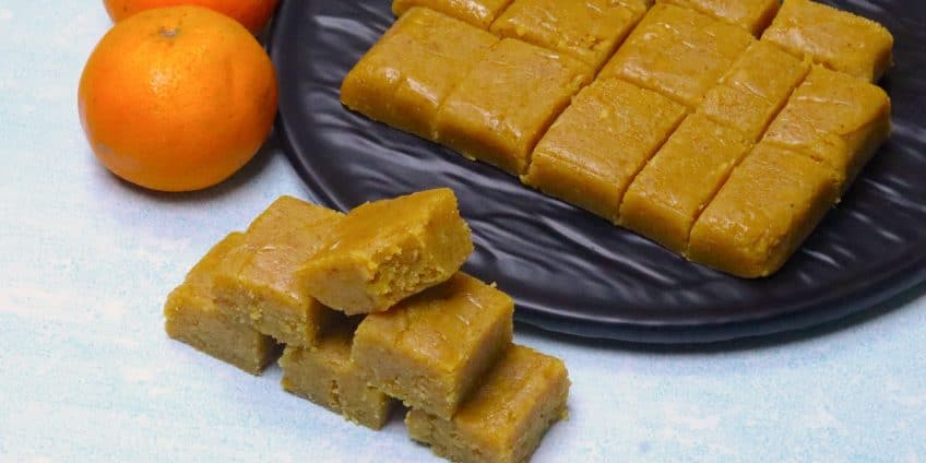 orange besan burfi