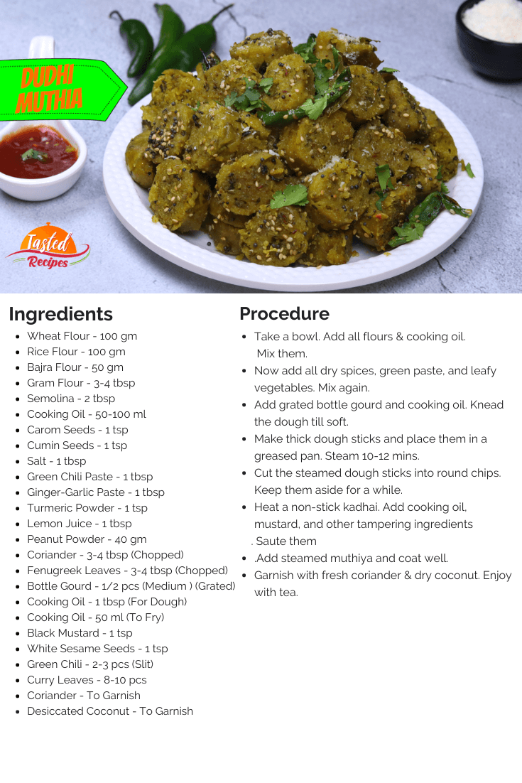 Dudhi Muthiya recipe-card