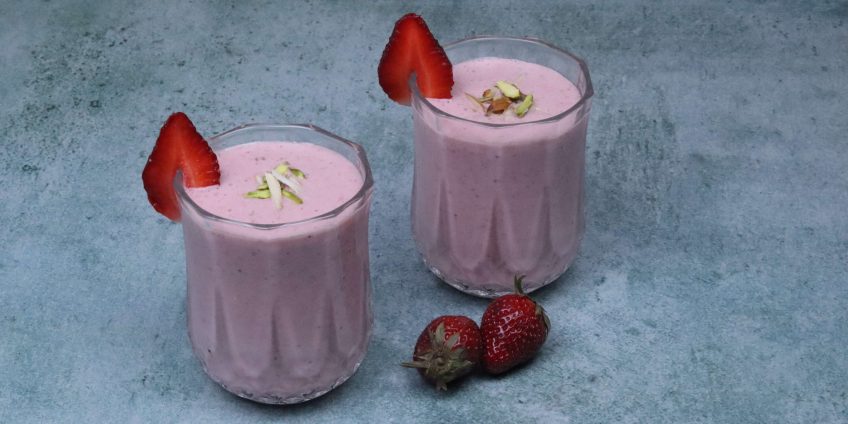 Gulkand Strawberry Milkshake