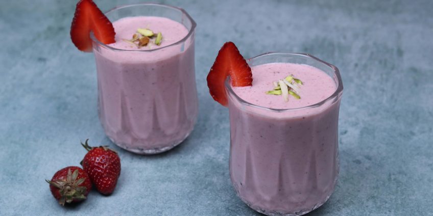 Gulkand Strawberry Milkshake