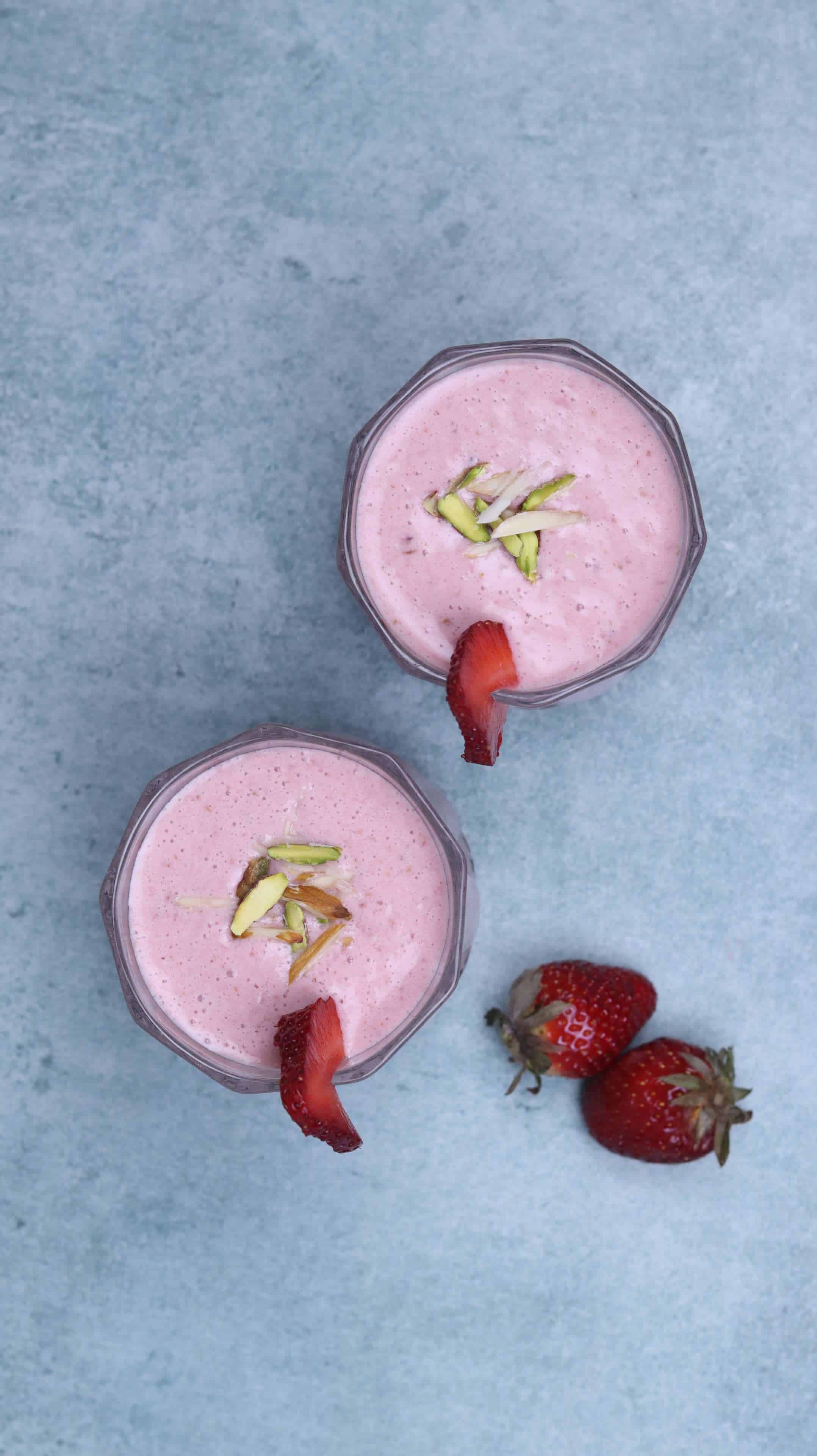 Gulkand Strawberry Milkshake