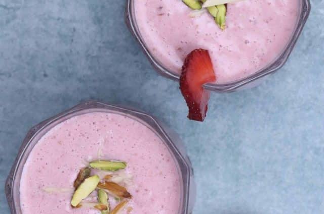 Gulkand Strawberry Milkshake
