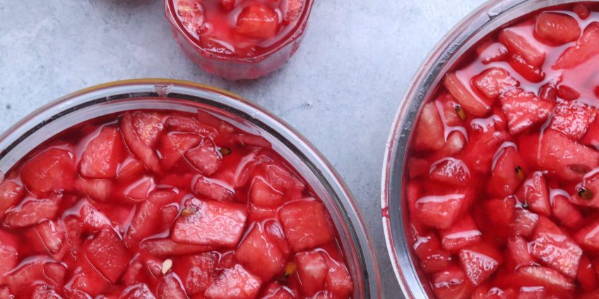 watermelon juice with rose syrup