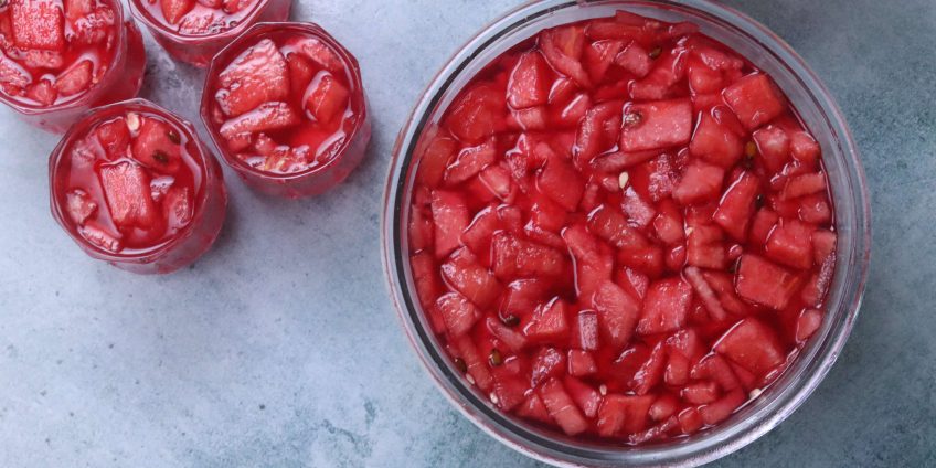 watermelon juice with rose syrup