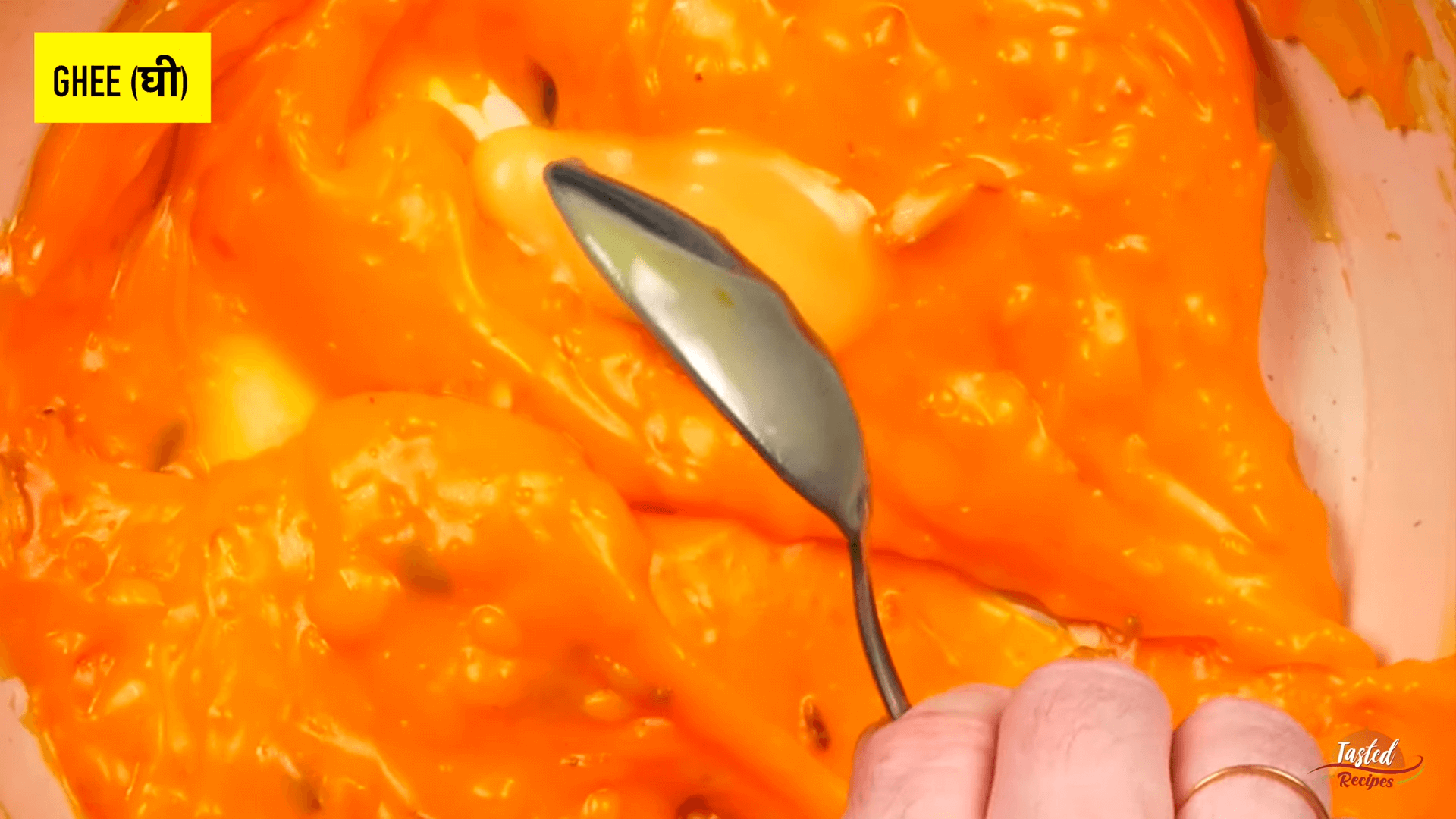 custard powder halwa step-7