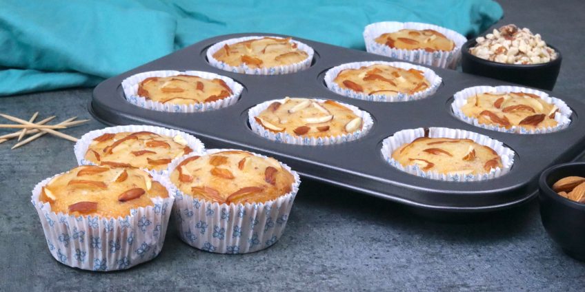 Almond Cupcakes Eggless