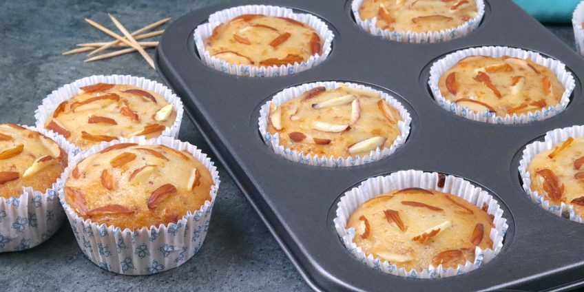 Almond Cupcakes Eggless