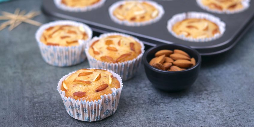 Almond Cupcakes Eggless