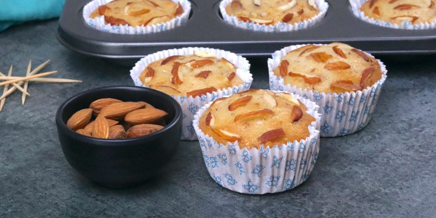Almond Cupcakes Eggless