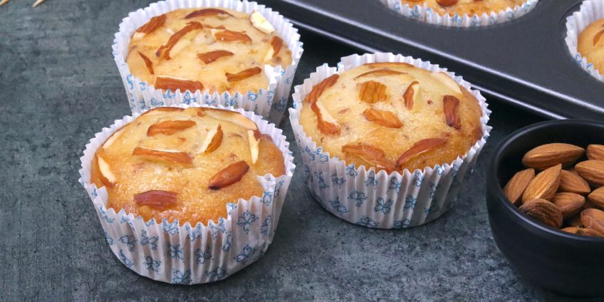 Almond Cupcakes Eggless
