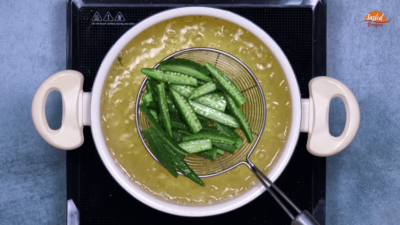 Green Garlic Bhindi step-1