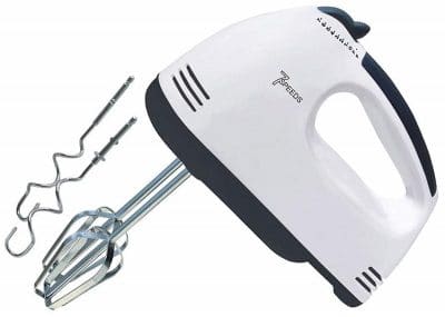 Shree Mart 260 Watt 7 Speed Hand Mixer Hand Blender with 4 Pieces Stainless Blender, Bitter for Cake Cream Mix, Food Blender, Beater for Kitchen Beater for Cake (White)
