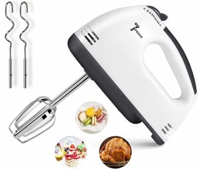 poloman Electric Beater and 2 Beaters, 2 Dough Hooks q12wqwd 260W, White