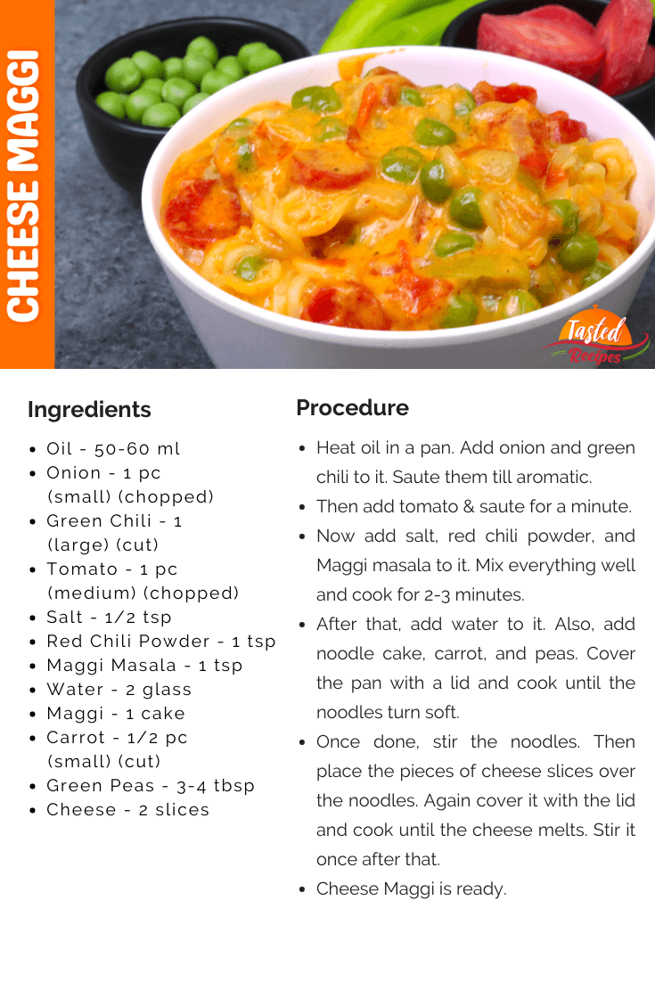 Cheese Maggi Recipe Card