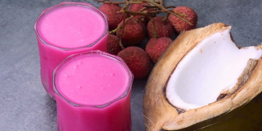 Coconut Litchi Rose Sharbat