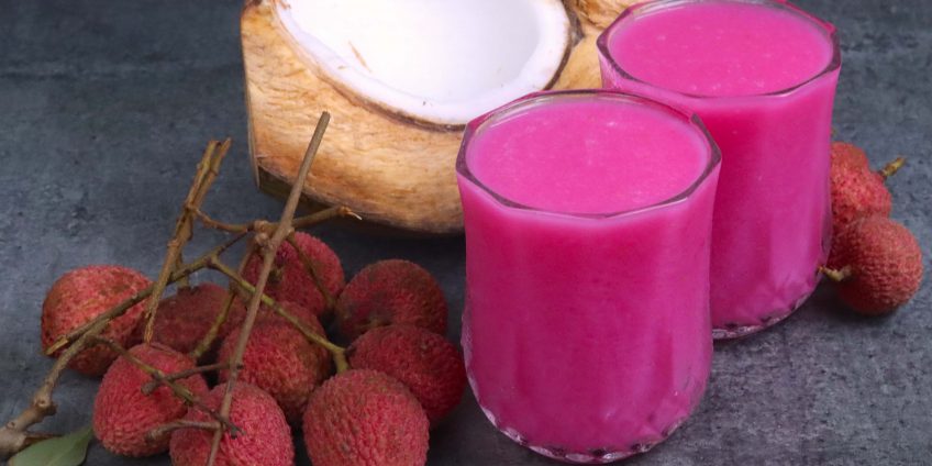 Coconut Litchi Rose Sharbat