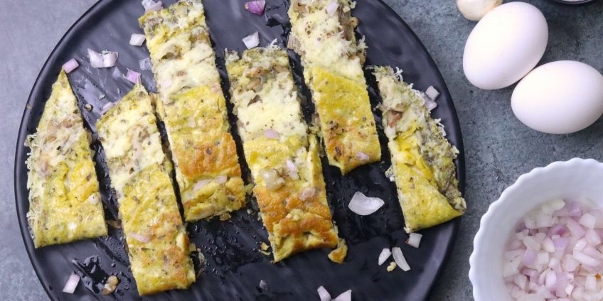 cheesy mushroom omelette