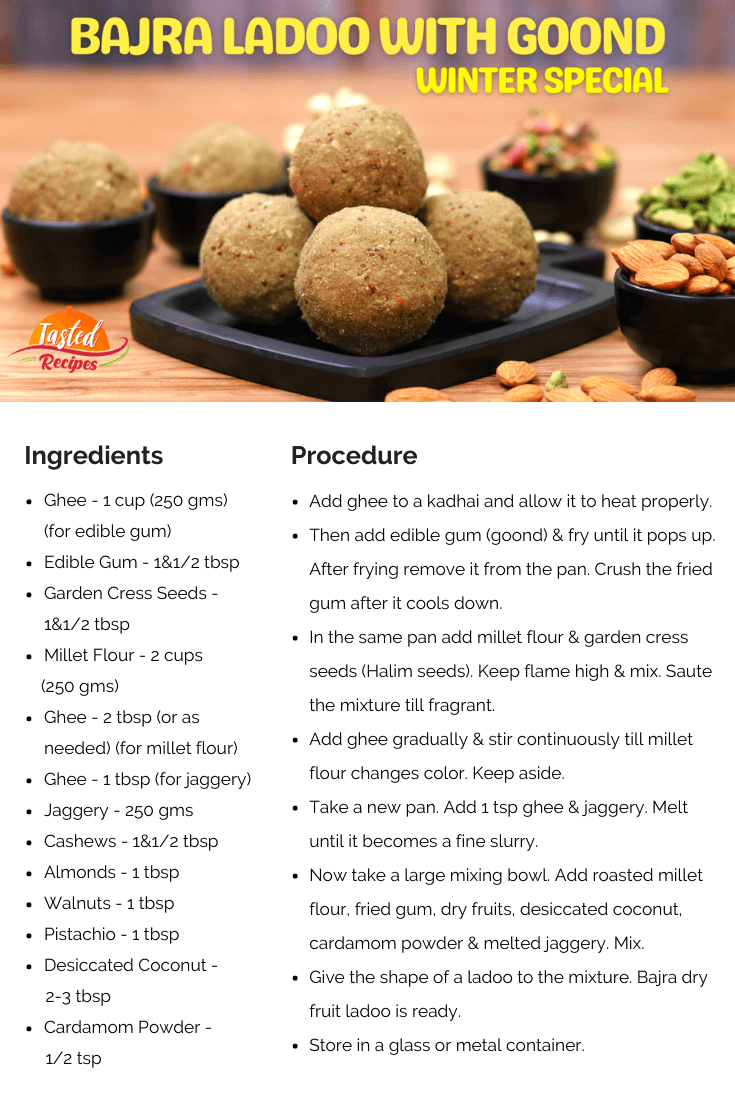 Bajra Ladoo Recipe Card
