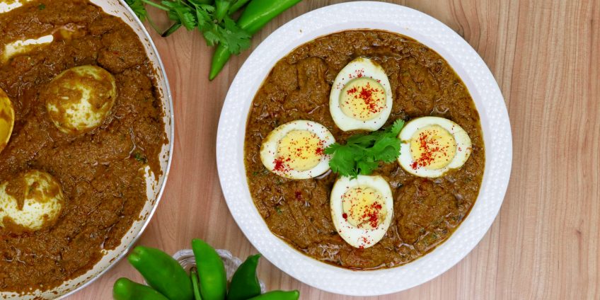 Hyderabadi Green Egg Curry
