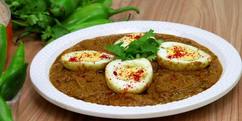 Hyderabadi Green Egg Curry