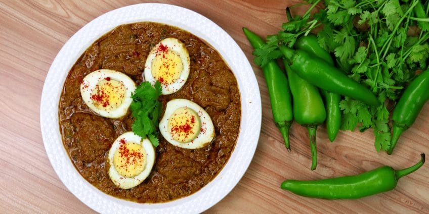 Hyderabadi Green Egg Curry