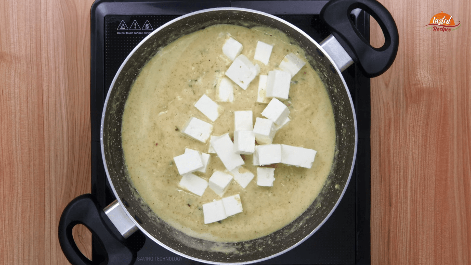Nawabi Paneer - adding paneer to gravy