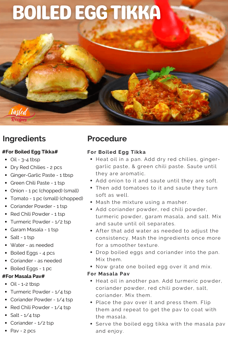 Boiled Egg Tikka Recipe Card