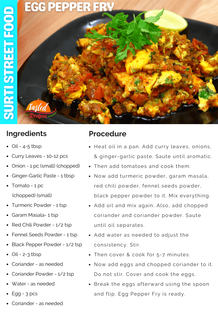 Egg Pepper Fry Recipe Card