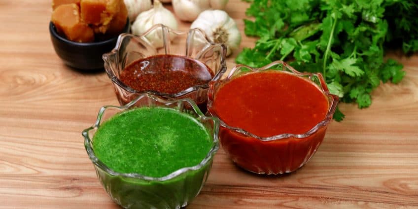 Red Chutney, Green Chutney, Meethi Chutney for Chaat
