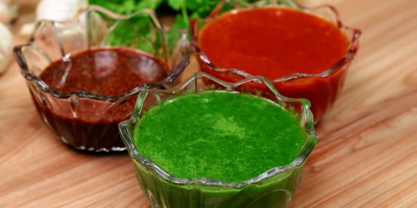 Red Chutney, Green Chutney, Meethi Chutney for Chaat