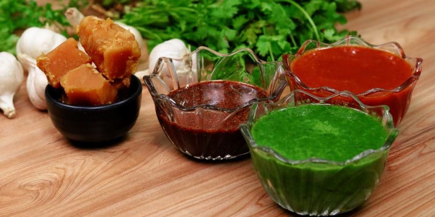 Red Chutney, Green Chutney, Meethi Chutney for Chaat