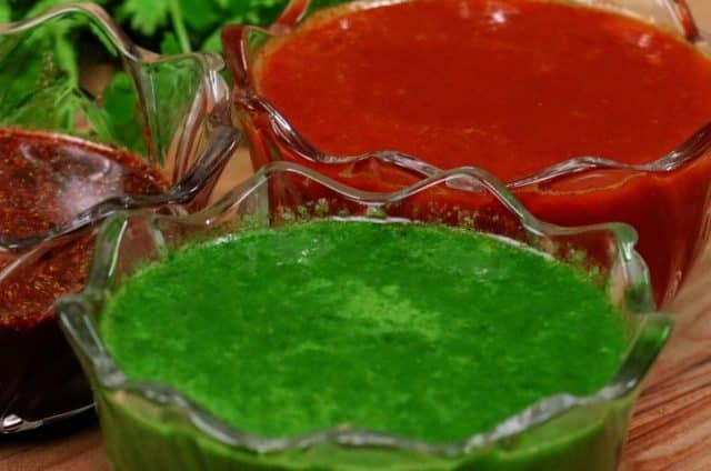 Red Chutney, Green Chutney, Meethi Chutney for Chaat
