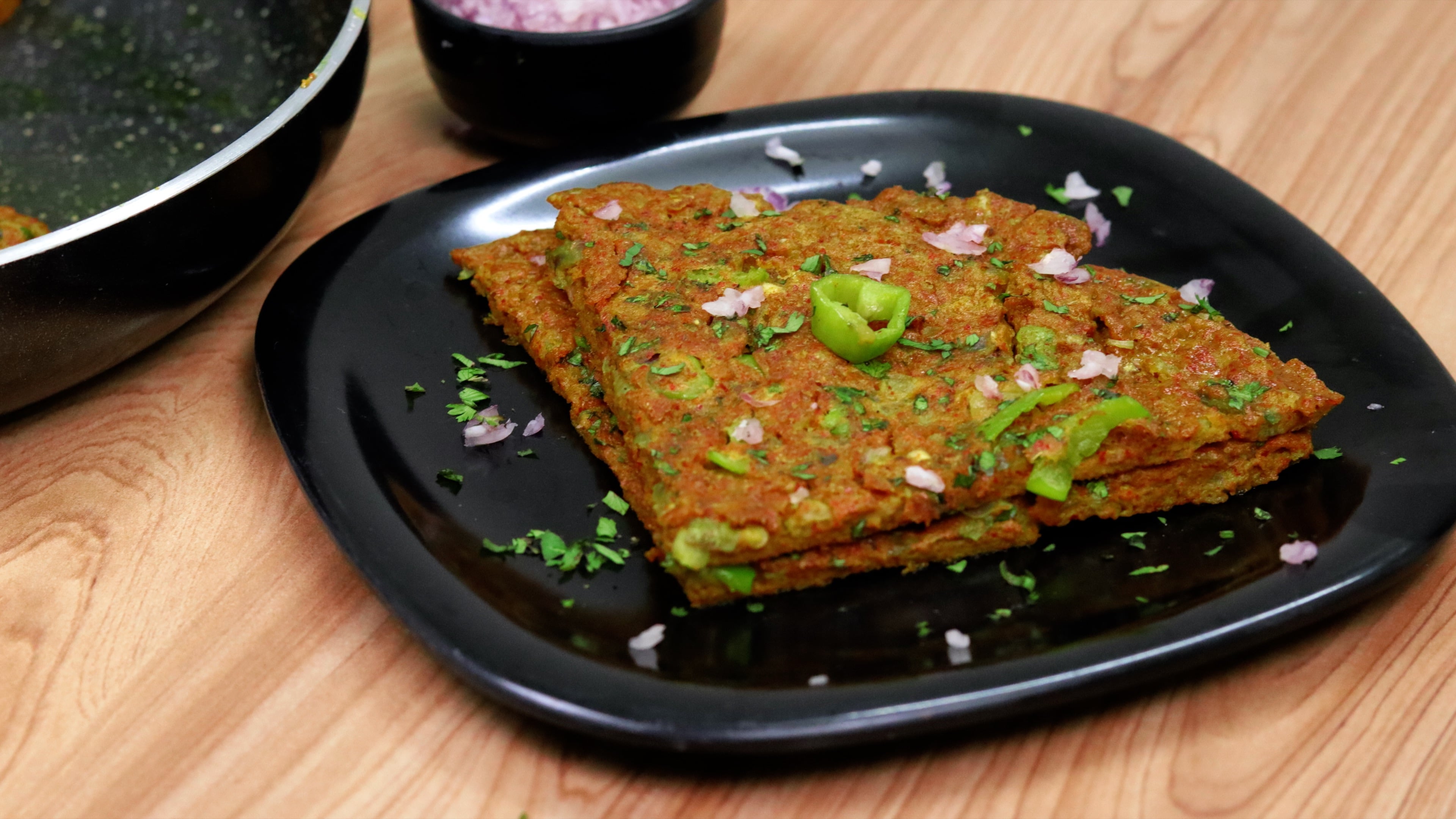 Indian Masala Egg Omellete With Red Chilli Powder