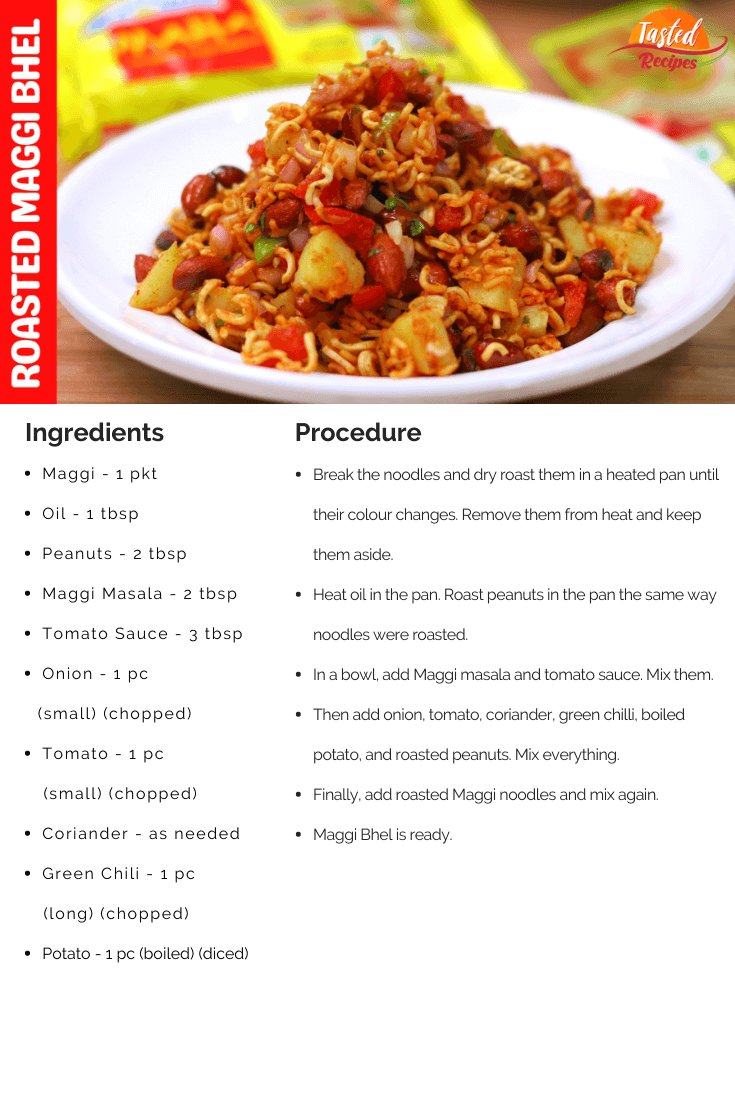Maggi Bhel Recipe Card