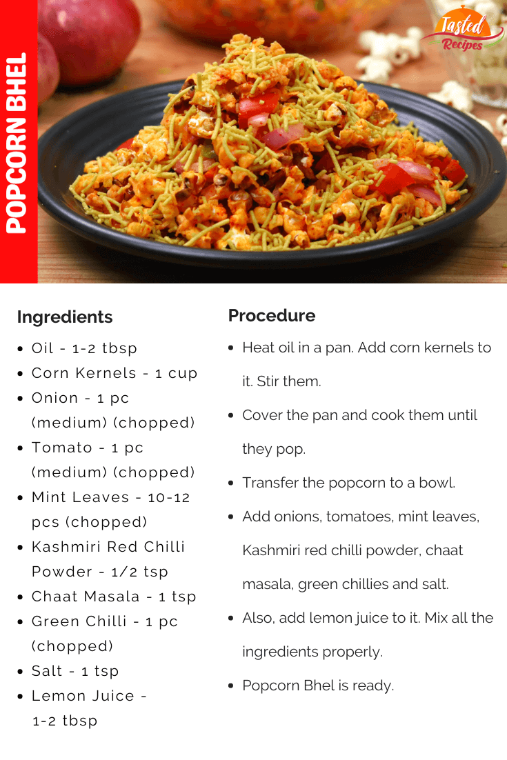 Popcorn Bhel Recipe Card