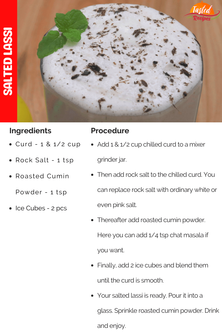 Salted Lassi Recipe Card