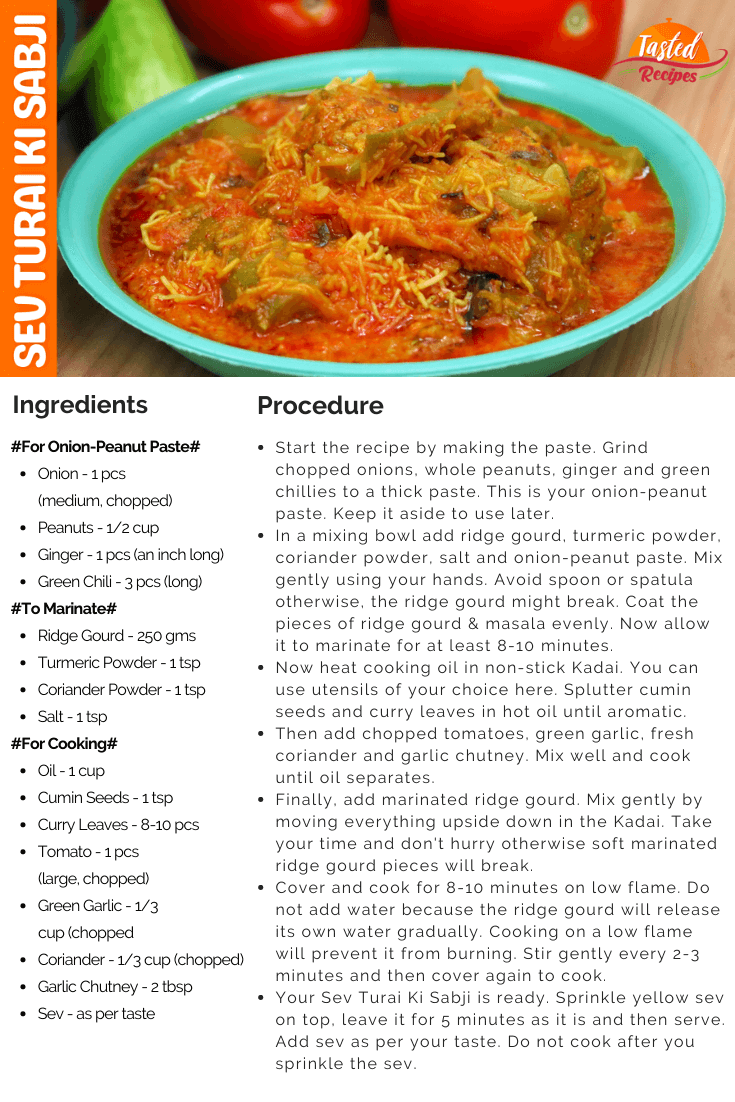 Sev Turai Ki Sabji Recipe Card