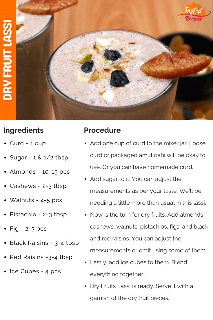 Dry Fruits Lassi Recipe Card
