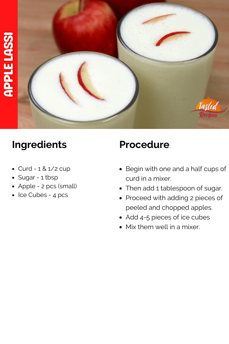 Apple lassi recipe card