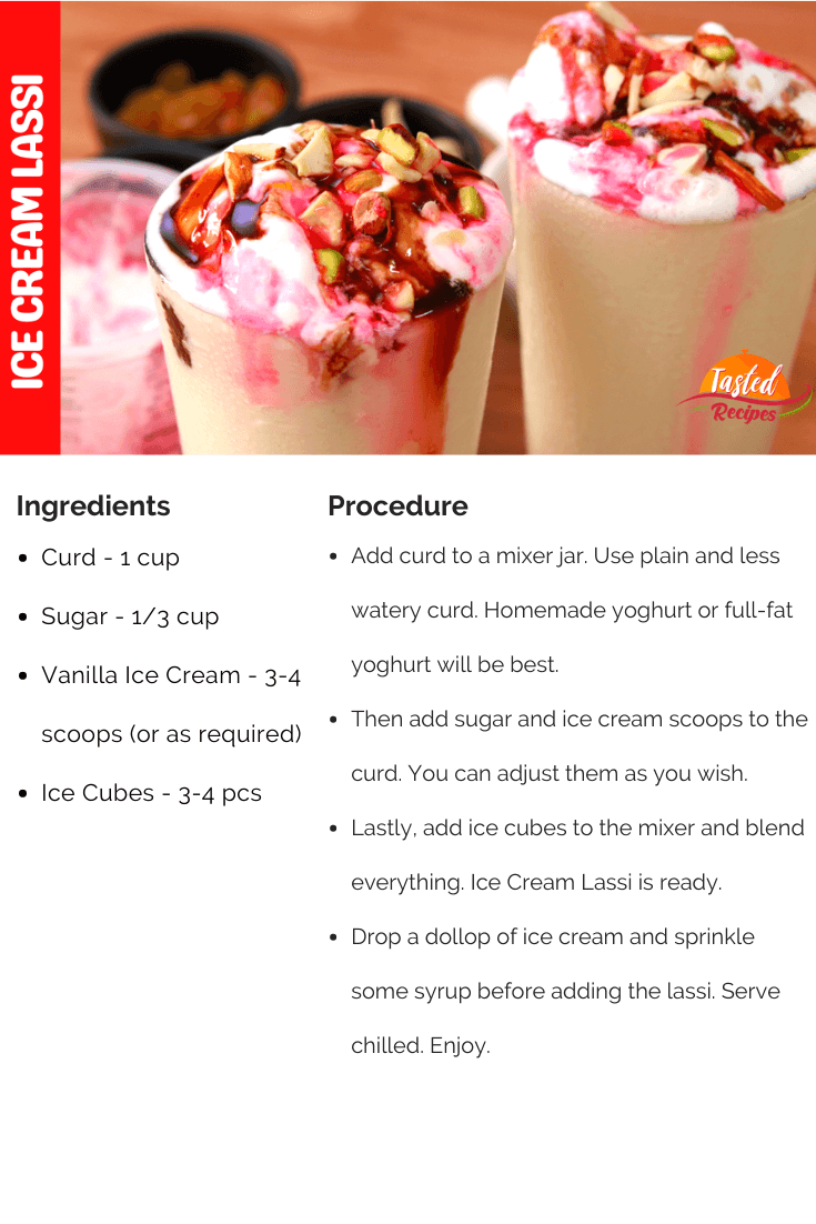Ice Cream Lassi Recipe Card