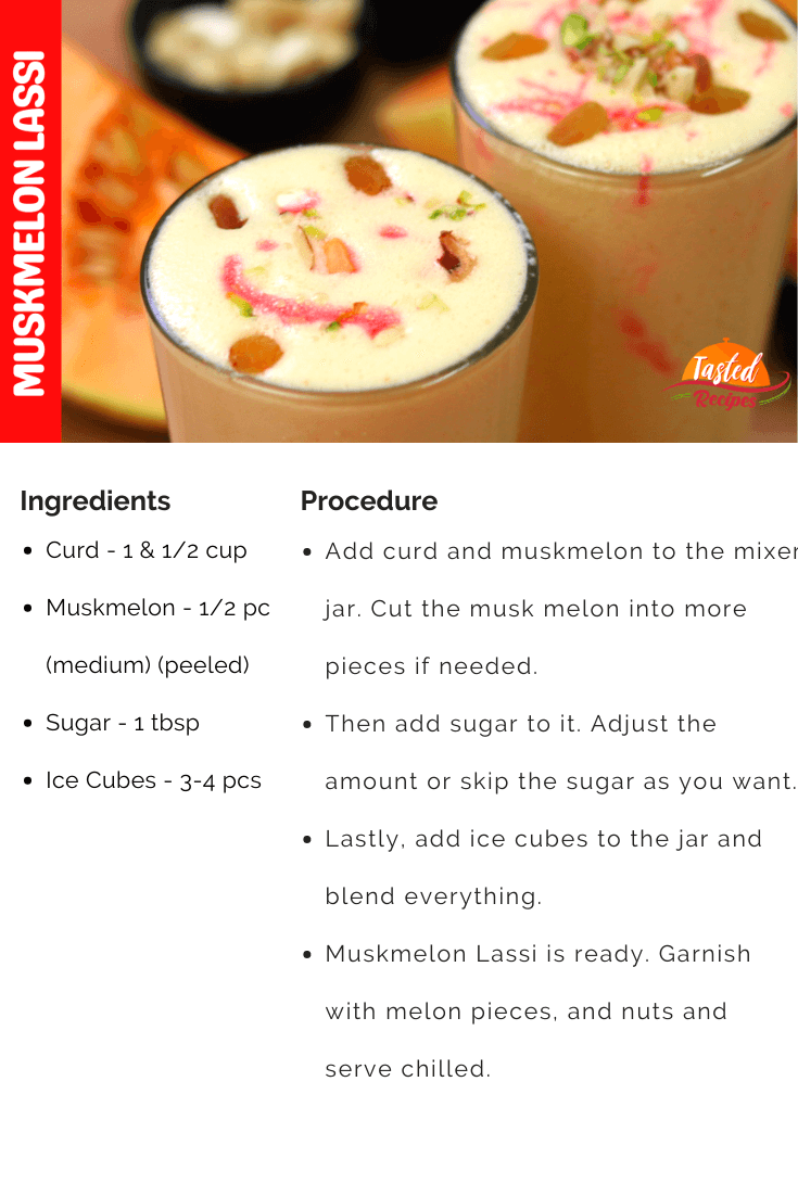 Muskmelon Lassi Recipe Card