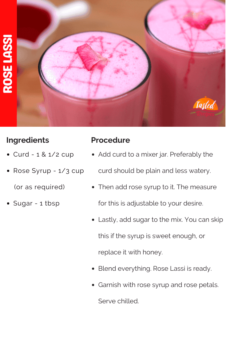 Rose Lassi Recipe Card